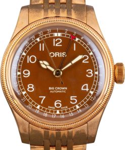 HandMade The Oris Big Crown Bronze Pointer Date Brown Arabic Dial