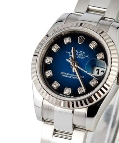 Alternative view of HandMade The Ladies Rolex Datejust 179174 Blue Diamond Dial