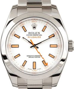 HandMade The Unworn Rolex Milgauss 116400 White Dial with Orange Markers