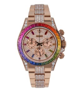 Rolex Cosmograph Everose Daytona Factory Diamond Rainbow Edition Ref# 116595RBOW)