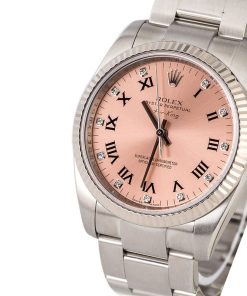 Alternative view of HandMade The Rolex Air-King 114234 Salmon Diamond Roman Dial