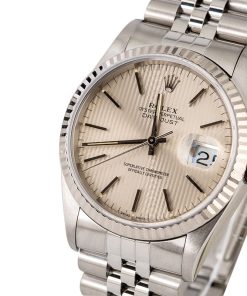 Alternative view of HandMade The Rolex Datejust 16234 Silver Tapestry Index Dial