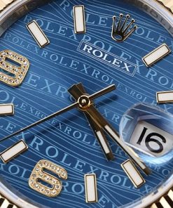 Alternative view of HandMade The Rolex Datejust 116233 Blue Wave Dial with Diamond 6 & 9