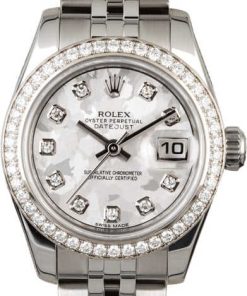 HandMade The Rolex Lady Datejust 179384 Grey Crystal Diamond Dial