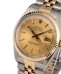 Alternative view of HandMade The Rolex Datejust 16013 Champagne Tapestry Index Dial