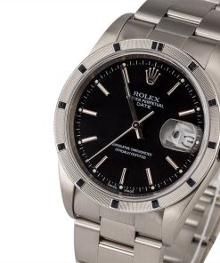 Alternative view of HandMade The Rolex Date 15210 Black Dial Steel Watch