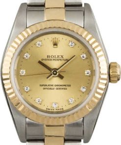 HandMade The Rolex Oyster Perpetual 76193 Champagne Diamond Dial