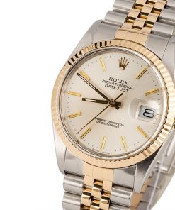 Alternative view of HandMade The Rolex Datejust 16013 Silver Tritium Dial