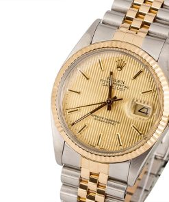 Alternative view of HandMade The Rolex Datejust 16013 Champagne Tapestry Dial