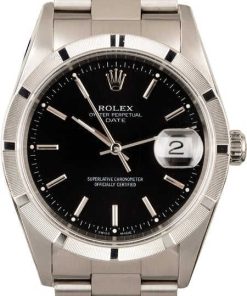 HandMade The Rolex Date 15210 Black Dial Steel Watch