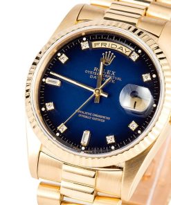 Alternative view of HandMade The Rolex Presidential 18238 Blue Vignette Diamond