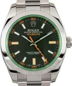 HandMade The Rolex Steel Milgauss 116400V Green Crystal