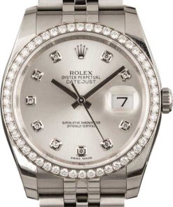 HandMade The Rolex Datejust 116244 Silver Diamond Dial & Bezel T