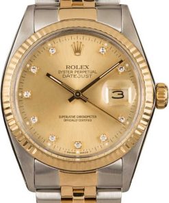 HandMade The Rolex Datejust 16013 Champagne Diamond Dial T
