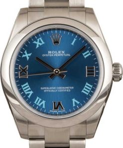 HandMade The Rolex Oyster Perpetual 177200 Blue Roman Dial