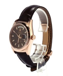 Alternative view of HandMade The Rolex Day-Date 118135 Everose Gold w/ Leather Strap