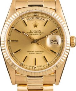 HandMade The Rolex President 18038 Yellow Gold Fluted Bezel