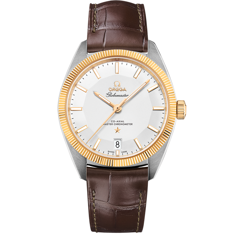 Omega CONSTELLATION GLOBEMASTER 39 mm, steel ‑ yellow gold on leather strap 130.23.39.21.02.001