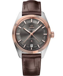 Omega CONSTELLATION GLOBEMASTER 41 mm, steel ‑ Sedna™ gold on leather strap 130.23.41.22.06.001