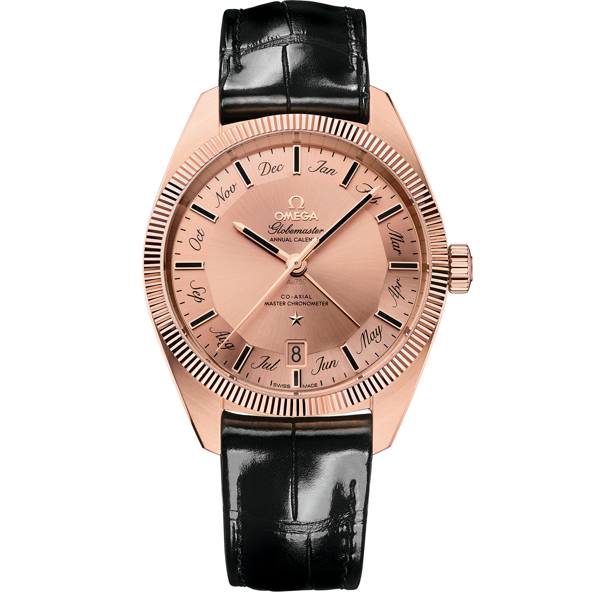 Omega CONSTELLATION GLOBEMASTER 41 mm, Sedna™ gold on leather strap 130.53.41.22.99.002