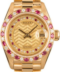 HandMade The Rolex Ladies President 69198 Sapphire & Diamonds