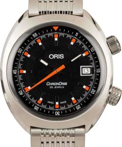 HandMade The Oris Chronoris Date Black Dial Steel Bracelet