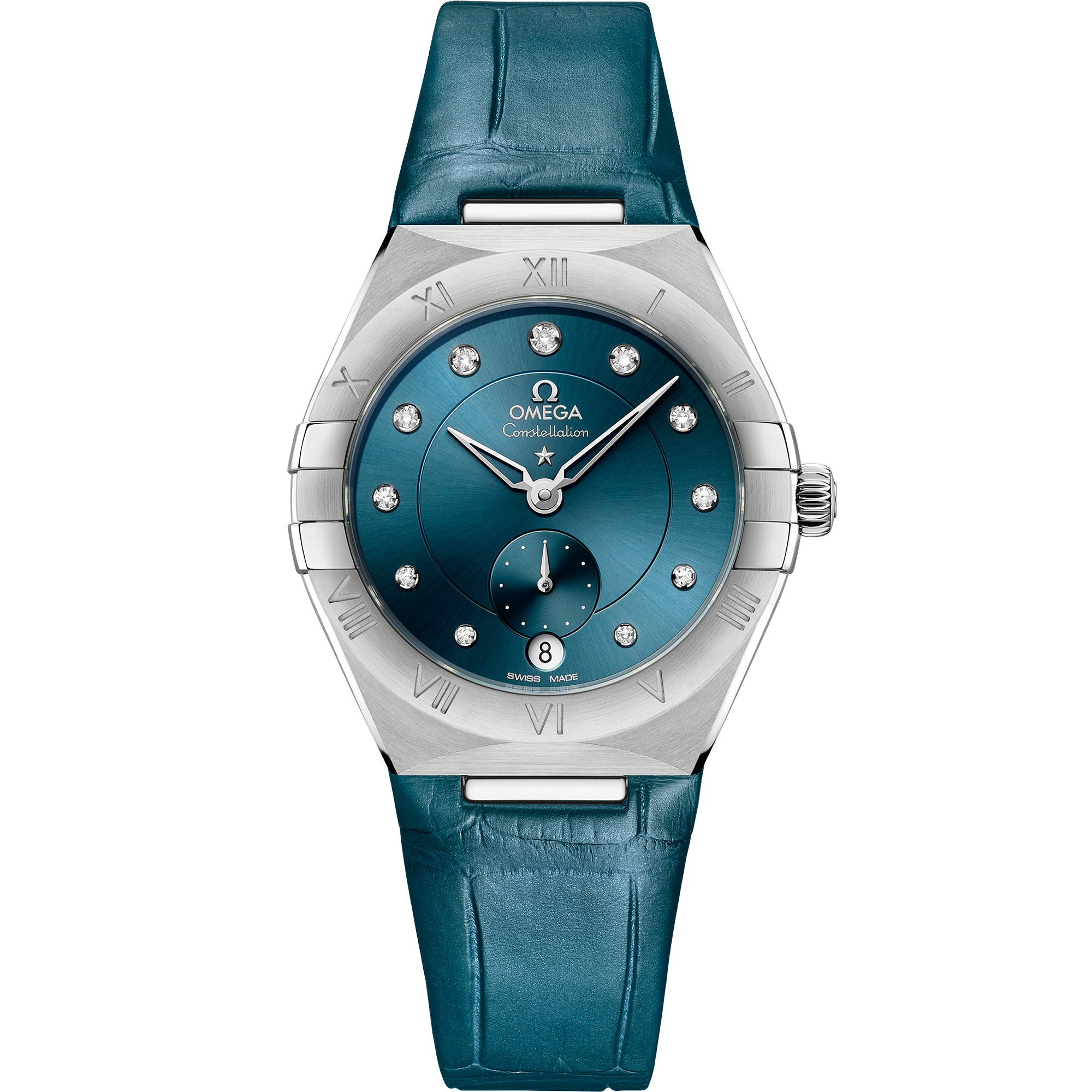 Omega CONSTELLATION 34 mm, steel on leather strap 131.13.34.20.53.001