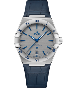 Omega CONSTELLATION 39 mm, steel on leather strap 131.13.39.20.06.002