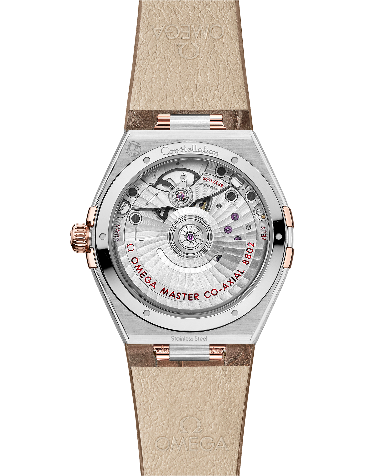 Omega CONSTELLATION 34 mm, steel ‑ Sedna™ gold on leather strap 131.23.34.20.63.001 - Image 2
