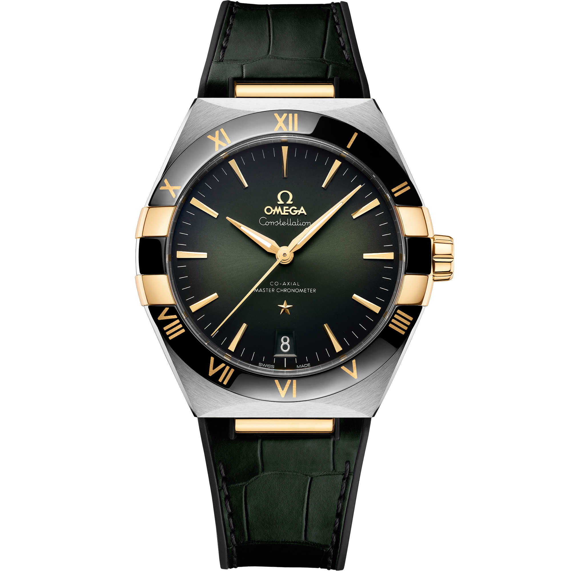 Omega CONSTELLATION 41 mm, steel ‑ yellow gold on leather strap 131.23.41.21.10.001