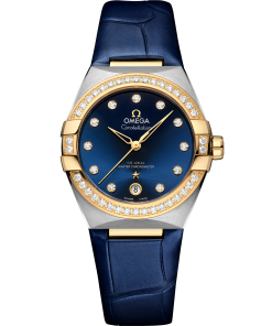 Omega CONSTELLATION 36 mm, steel ‑ yellow gold on leather strap 131.28.36.20.53.001