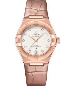 Omega CONSTELLATION 29 mm, Sedna™ gold on leather strap 131.53.29.20.52.002