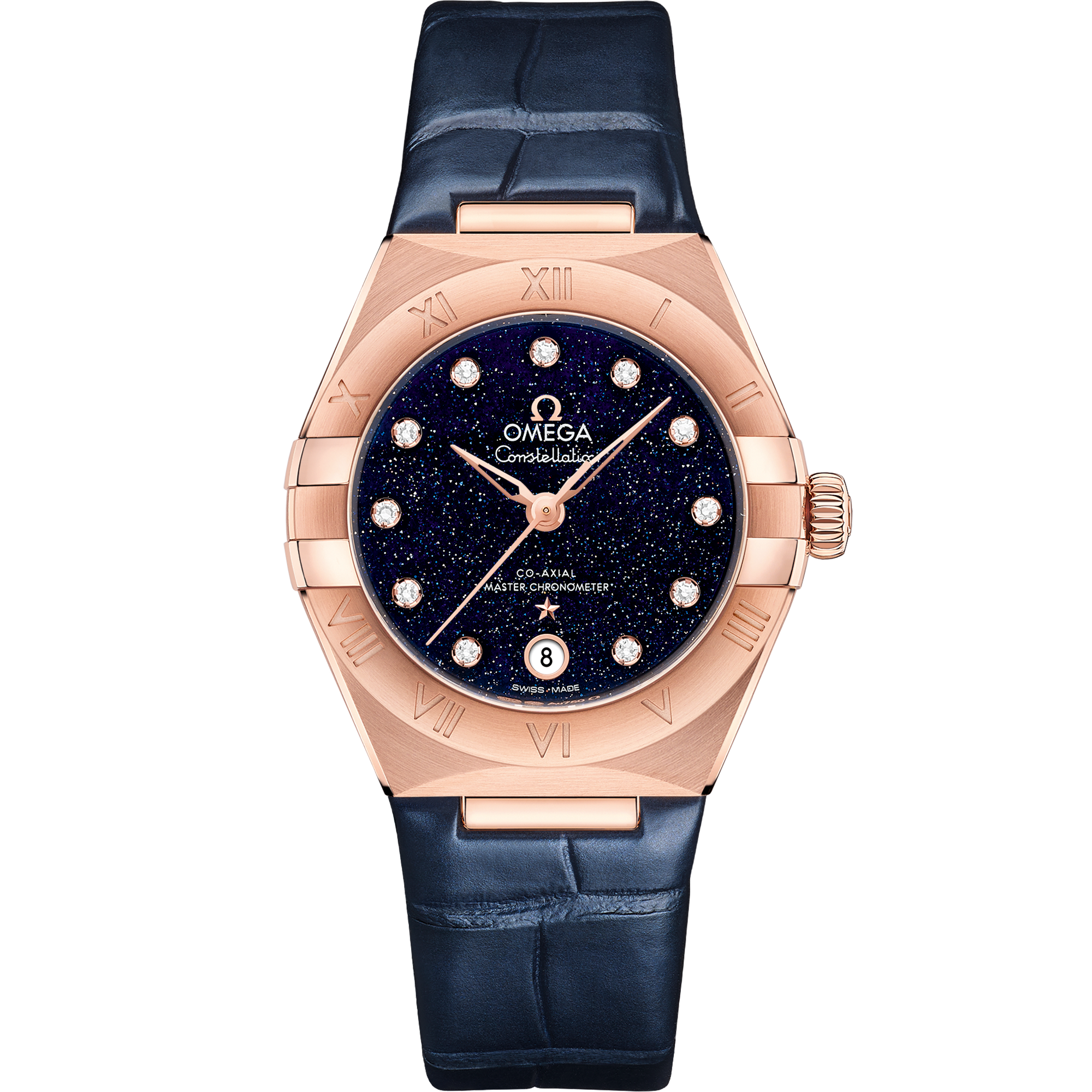 Omega CONSTELLATION 29 mm, Sedna™ gold on leather strap 131.53.29.20.53.003