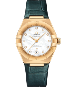Omega CONSTELLATION 29 mm, yellow gold on leather strap 131.53.29.20.55.001