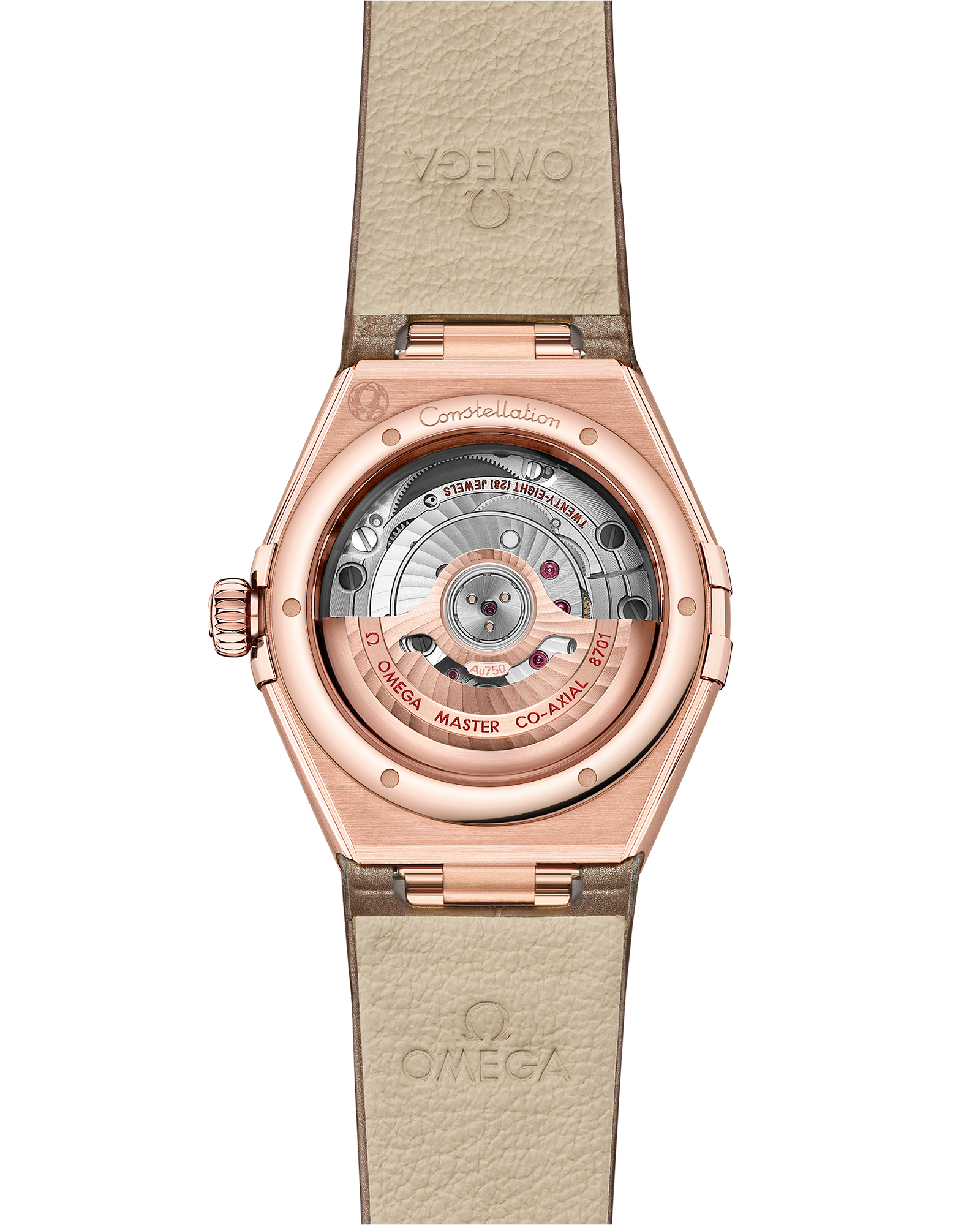 Omega CONSTELLATION 29 mm, Sedna™ gold on leather strap 131.53.29.20.55.002 - Image 2