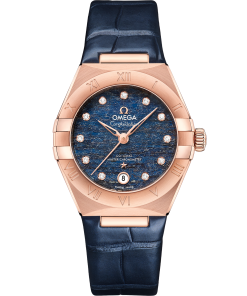 Omega CONSTELLATION 29 mm, Sedna™ gold on leather strap 131.53.29.20.99.001