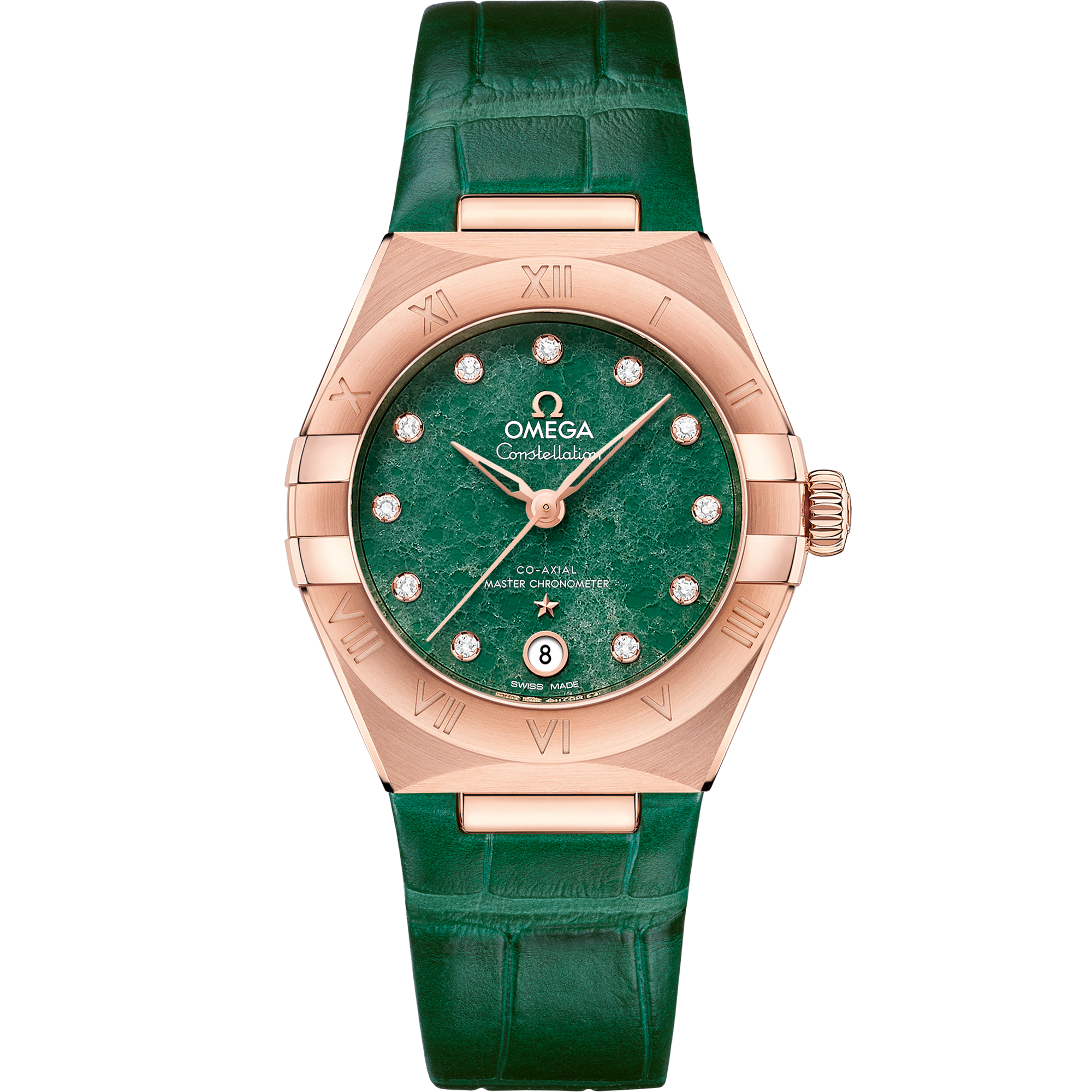 Omega CONSTELLATION 29 mm, Sedna™ gold on leather strap 131.53.29.20.99.002