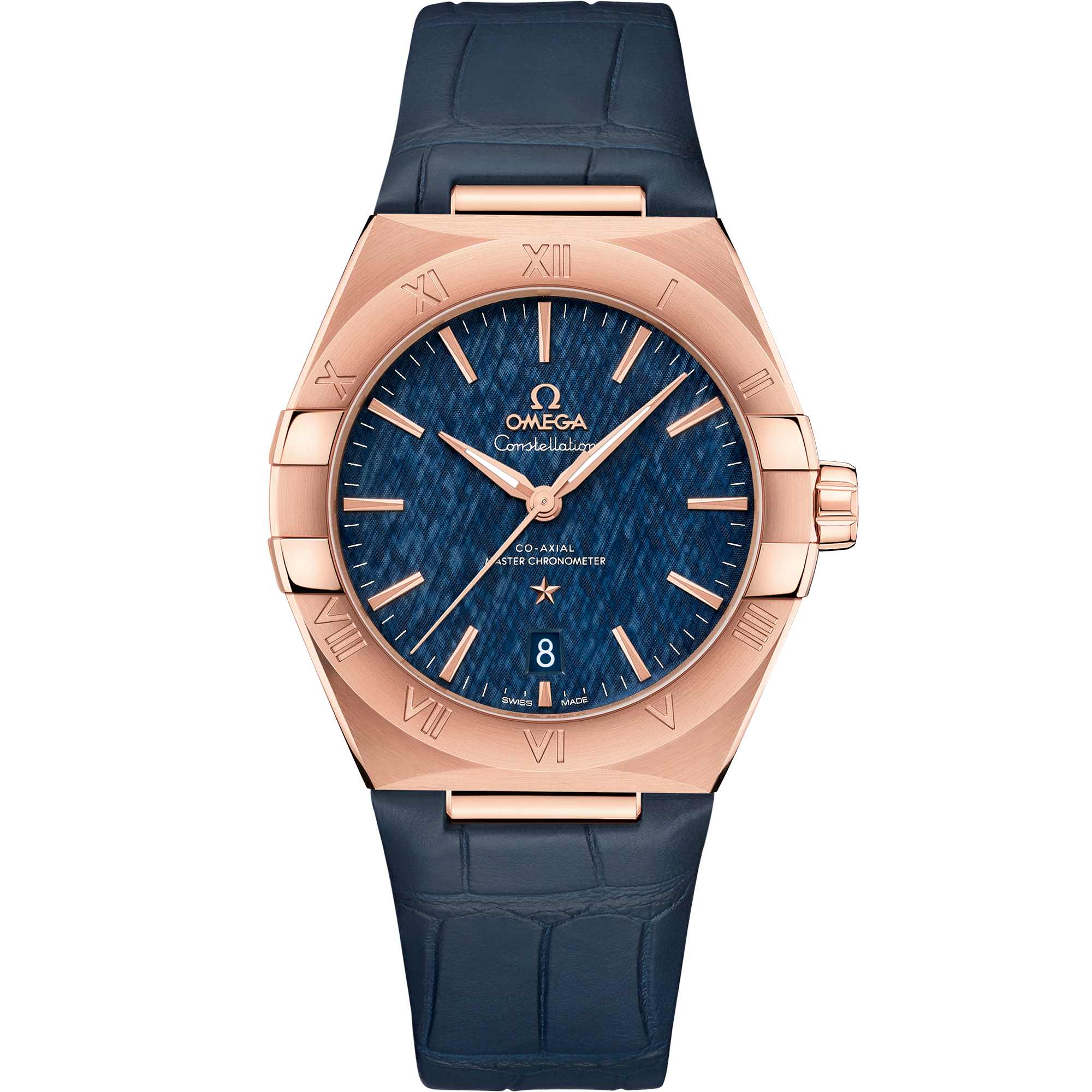 Omega CONSTELLATION 39 mm, Sedna™ gold on leather strap 131.53.39.20.03.001