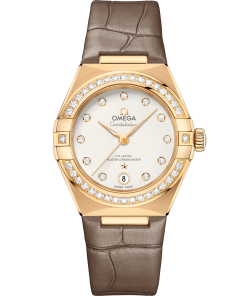 Omega CONSTELLATION 29 mm, yellow gold on leather strap 131.58.29.20.52.001