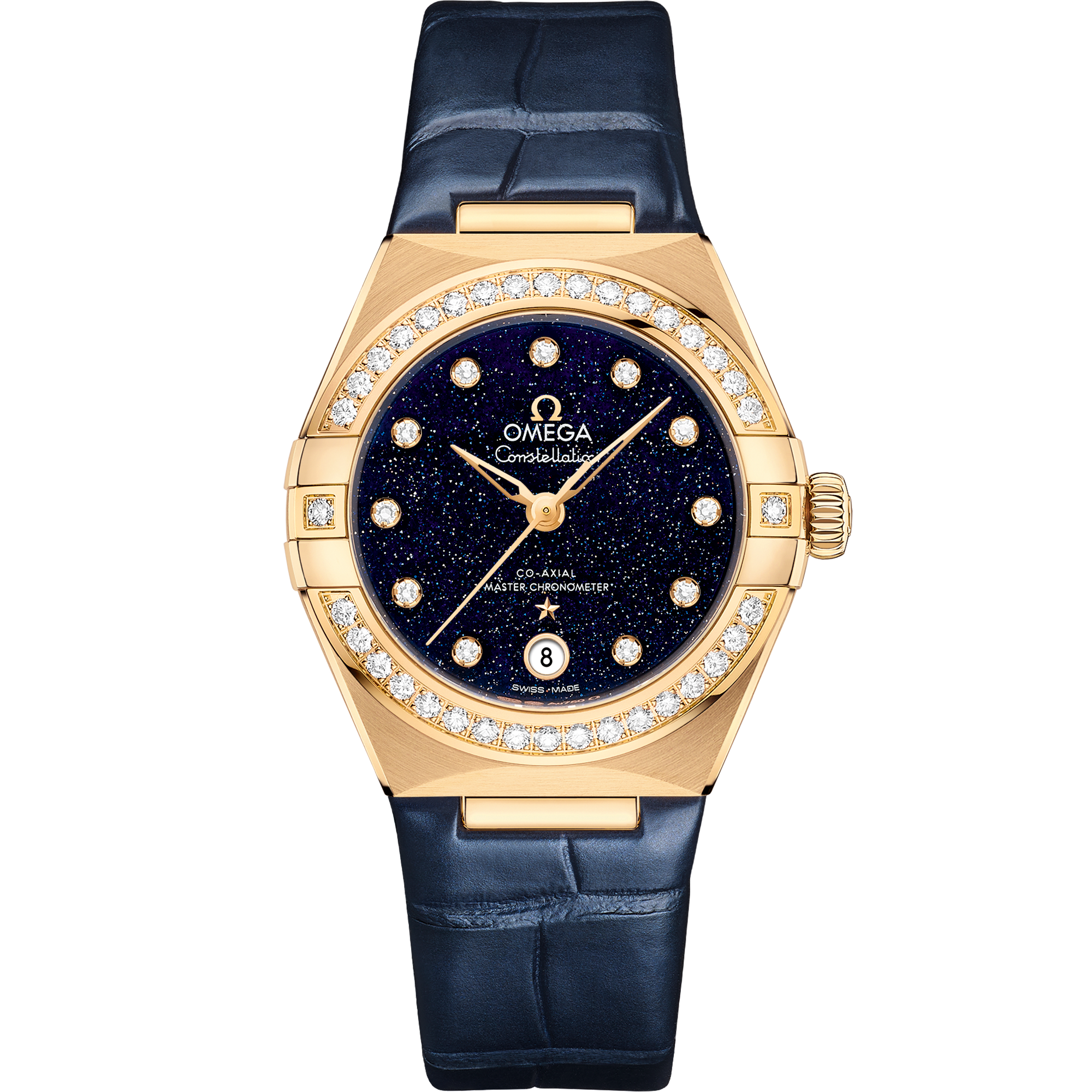 Omega CONSTELLATION 29 mm, yellow gold on leather strap 131.58.29.20.53.001