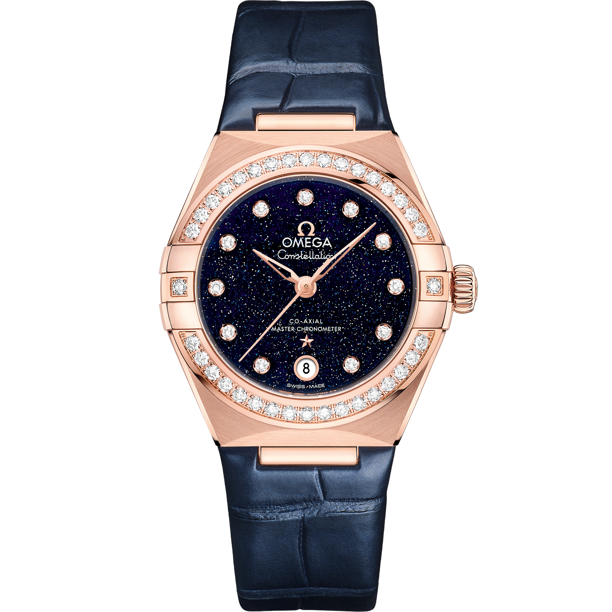 Omega CONSTELLATION 29 mm, Sedna™ gold on leather strap 131.58.29.20.53.003