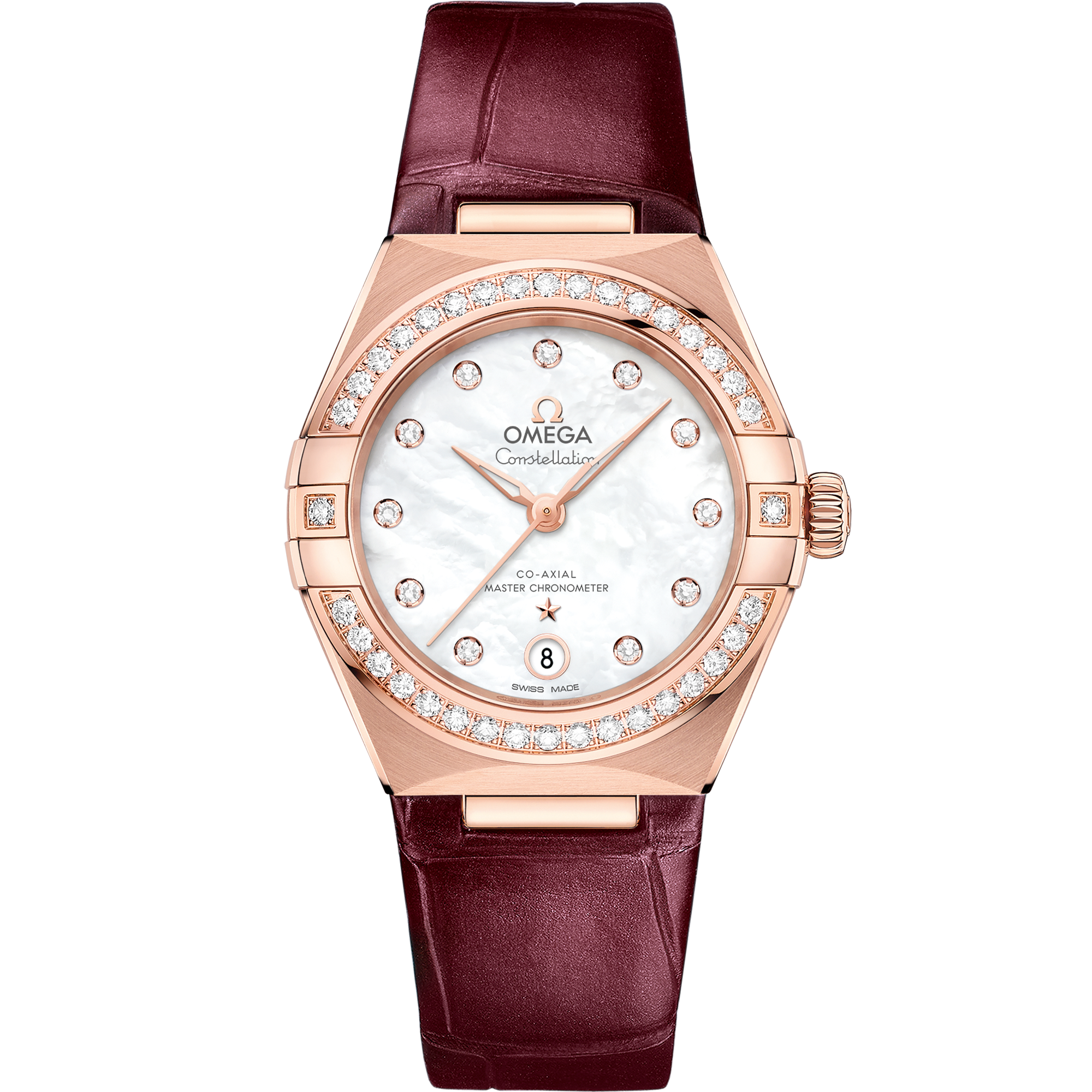 Omega CONSTELLATION 29 mm, Sedna™ gold on leather strap 131.58.29.20.55.002