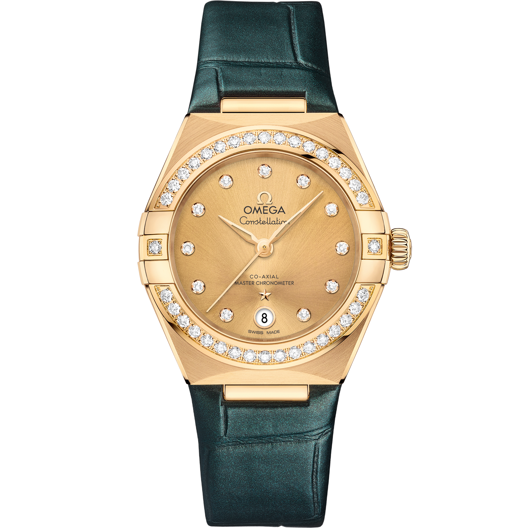Omega CONSTELLATION 29 mm, yellow gold on leather strap 131.58.29.20.58.001