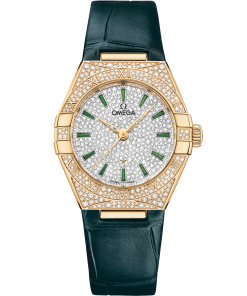 Omega CONSTELLATION 29 mm, yellow gold on leather strap 131.58.29.20.99.002