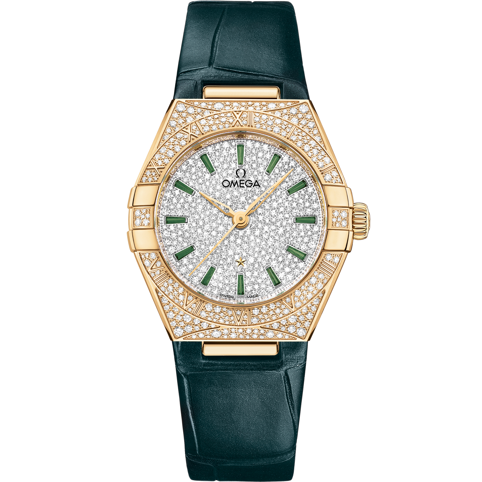 Omega CONSTELLATION 29 mm, yellow gold on leather strap 131.58.29.20.99.002