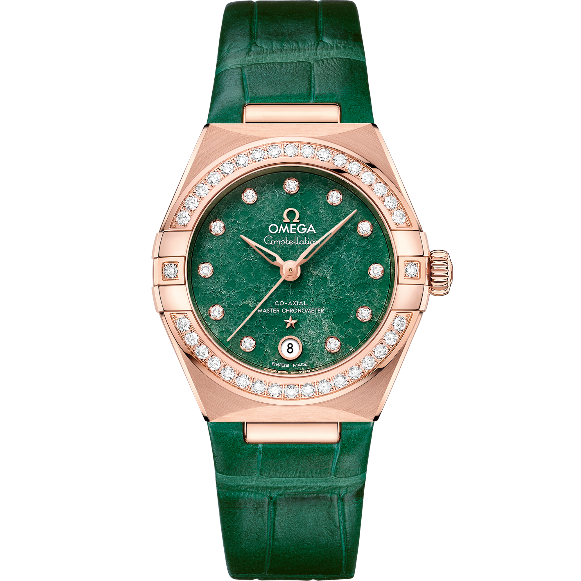 Omega CONSTELLATION 29 mm, Sedna™ gold on leather strap 131.58.29.20.99.004