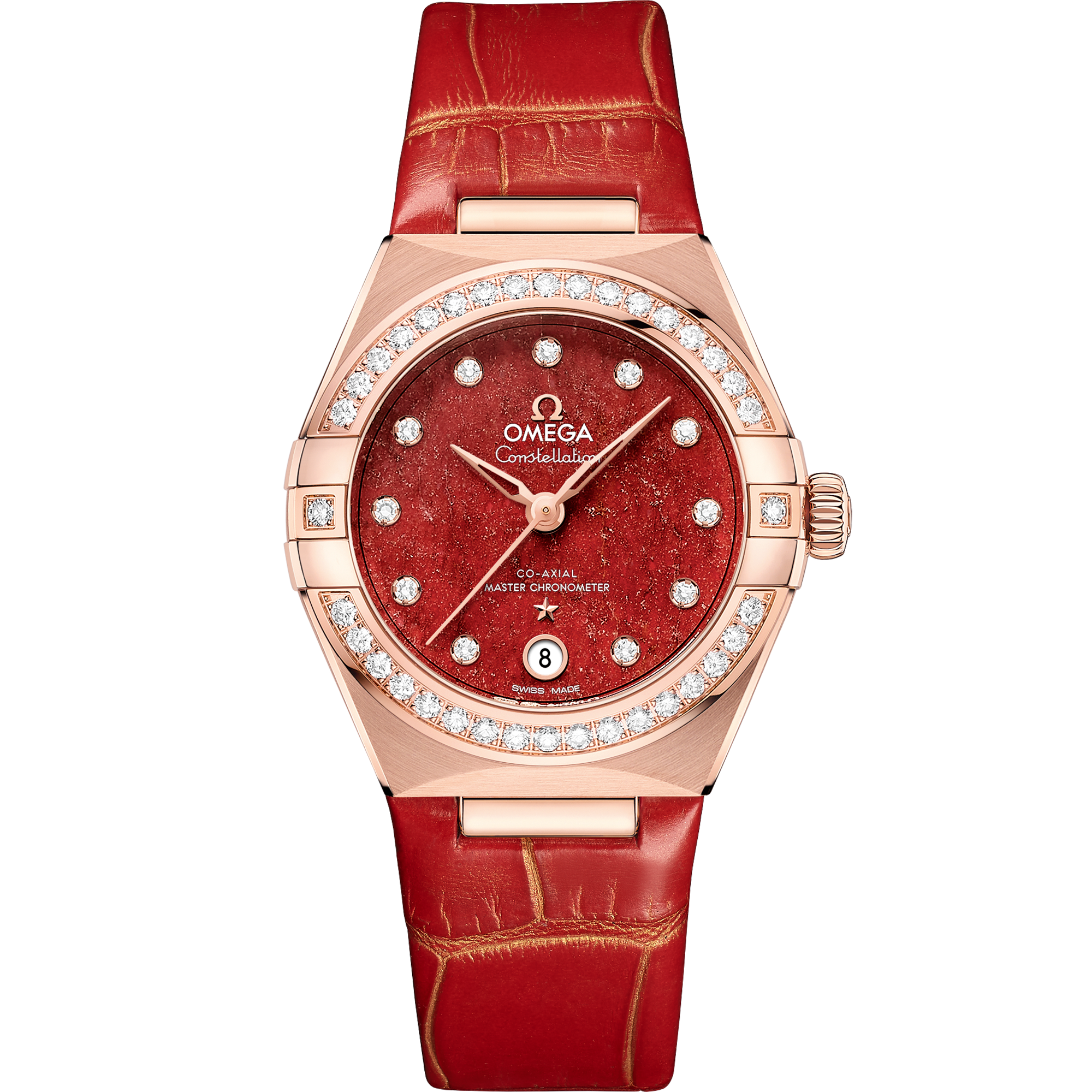 Omega CONSTELLATION 29 mm, Sedna™ gold on leather strap 131.58.29.20.99.005