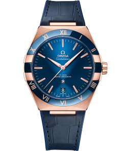 Omega CONSTELLATION 41 mm, Sedna™ gold on leather strap 131.63.41.21.03.001
