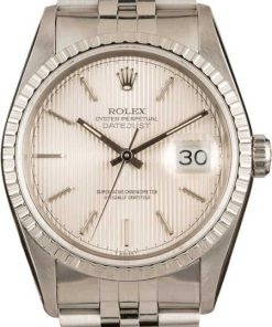 HandMade The Rolex Datejust 16220 Silver Index Tapestry Dial