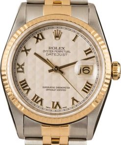 HandMade The Rolex Datejust Ivory Pyramid 16233 Roman Dial